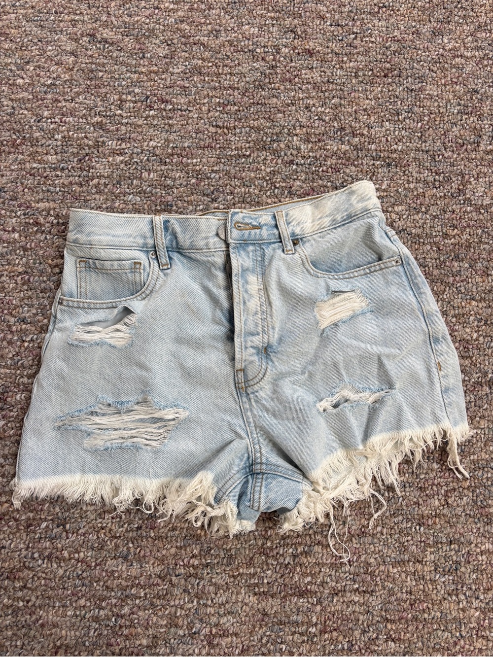 PacSun Light Blue Distressed Denim Cutoff Shorts